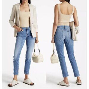 Frame Denim Le Garcon straight leg boyfriend jeans in Bixby wash stretch midrise